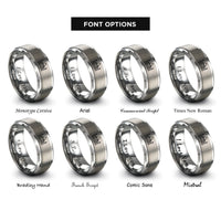 font options for inside engraving on gray taj mahal rings