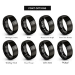 font options for inside engraving on black take out arrow rings