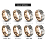 font options for inside engraving on rose gold & silver takoyaki rings