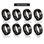 font options for inside engraving on black talavera tile motif rings