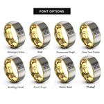font options for inside engraving on gold & silver talavera tile motif rings