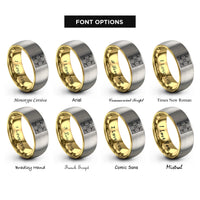 font options for inside engraving on gold & silver talavera tile motif rings
