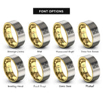 font options for inside engraving on gold & silver talavera tile motif rings