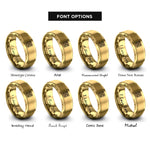 font options for inside engraving on gold talavera tile motif rings