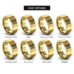 font options for inside engraving on gold talavera tile motif rings