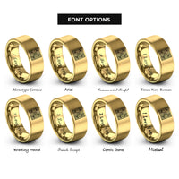 font options for inside engraving on gold talavera tile motif rings
