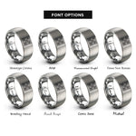 font options for inside engraving on grey talavera tile motif rings