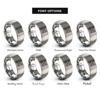 font options for inside engraving on grey talavera tile motif rings