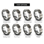 font options for inside engraving on silver talavera tile motif rings