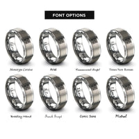 font options for inside engraving on silver talavera tile motif rings