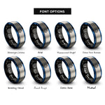 font options for inside engraving on black & blue & silver tall ship rings