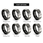 font options for inside engraving on black & gray tall ship galleon rings