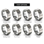 font options for inside engraving on grey tall ship rings