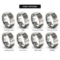 font options for inside engraving on grey tall ship rings