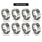 font options for inside engraving on silver tall ship rings