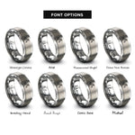font options for inside engraving on grey talon grip rings