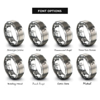 font options for inside engraving on grey talon grip rings