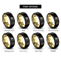 font options for inside engraving on black & gold tamale rings