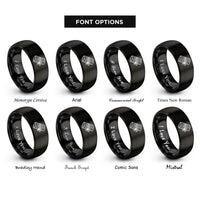 font options for inside engraving on black tamale rings