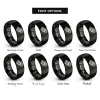 font options for inside engraving on black tamale rings