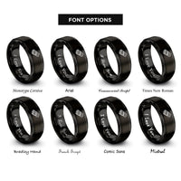 font options for inside engraving on black tamale rings