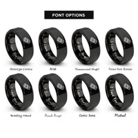 font options for inside engraving on black tamale rings