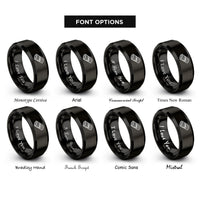 font options for inside engraving on black tamale rings