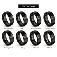 font options for inside engraving on black tambourine rings