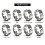 font options for inside engraving on silver tambourine rings