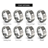 font options for inside engraving on silver tambourine rings