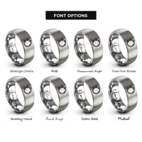 font options for inside engraving on silver tambourine rings