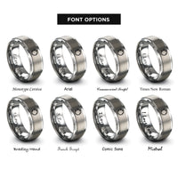 font options for inside engraving on gray tambourine rings