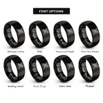 font options for inside engraving on black tandem kayak overhead rings