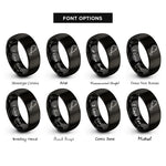 font options for inside engraving on black tandoori drumstick rings