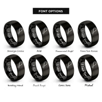 font options for inside engraving on black tandoori drumstick rings