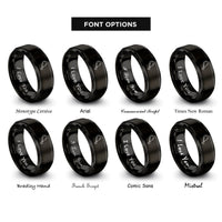 font options for inside engraving on black tandoori drumstick rings