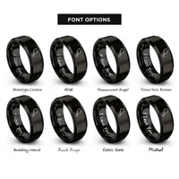 font options for inside engraving on black tandoori drumstick rings
