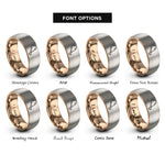 font options for inside engraving on rose gold & grey tandoori drumstick rings