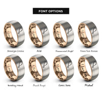 font options for inside engraving on rose gold & grey tandoori drumstick rings