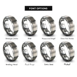 font options for inside engraving on grey tank shield star rings