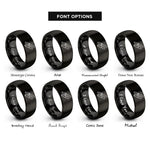 font options for inside engraving on black tanto sheath rings