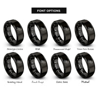 font options for inside engraving on black tanto sheath rings