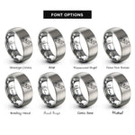 font options for inside engraving on silver tanto sheath rings
