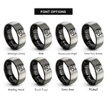font options for inside engraving on black & gray tanuki rings