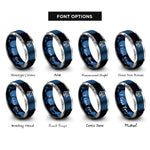 font options for inside engraving on blue & grey tanuki rings