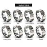 font options for inside engraving on gray tanuki rings