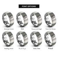 font options for inside engraving on silver tara pose rings