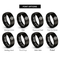 font options for inside engraving on black target bullseye rings