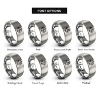 font options for inside engraving on grey target bullseye rings