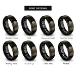 font options for inside engraving on gunmetal & black target bullseye rings